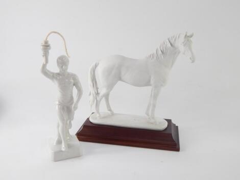 A Kaiser matt white porcelain figure of a horse