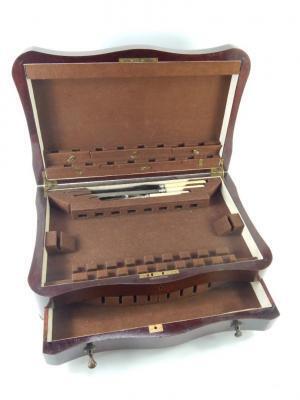 A mahogany cutlery canteen - 2