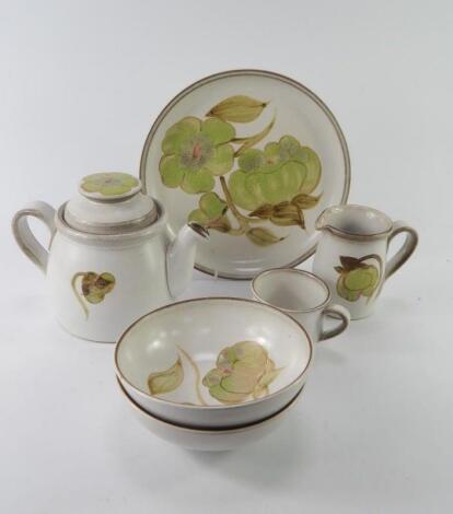 A Denby stoneware part dinner and tea service in the Troubadour pattern