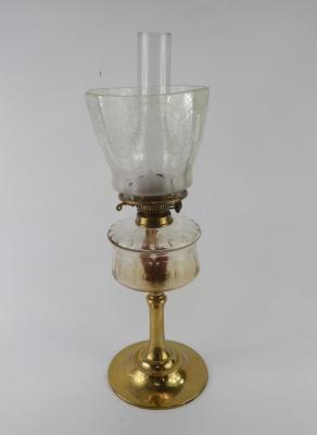 A Victorian brass oil lamp