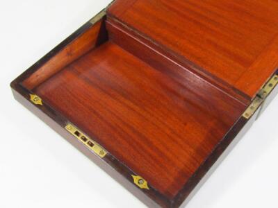 A 19thC rosewood and metal bound campaign writing box - 4