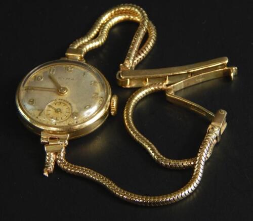 A 9ct gold Cyma ladies wristwatch