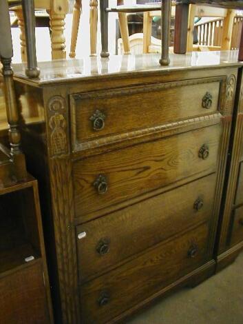 A reproduction oak chest