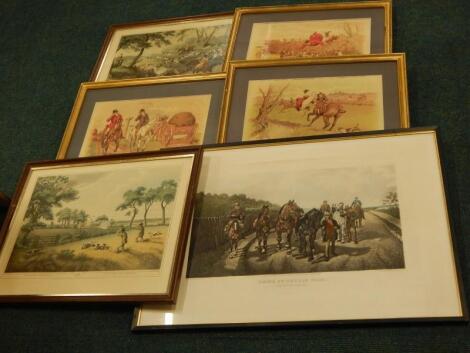 A collection of hunting prints