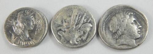 Three Roman Republic silver Denarius