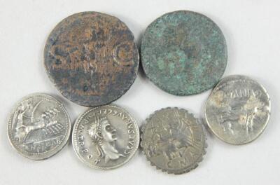 Six Roman and Roman style coins