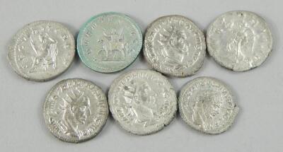 Seven replica Roman coins