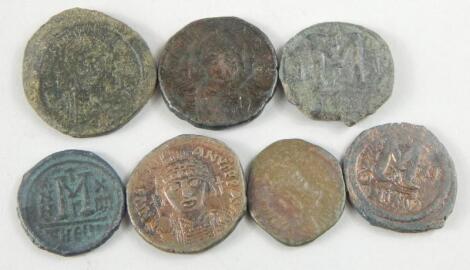 Seven Byzantine Follis style coins