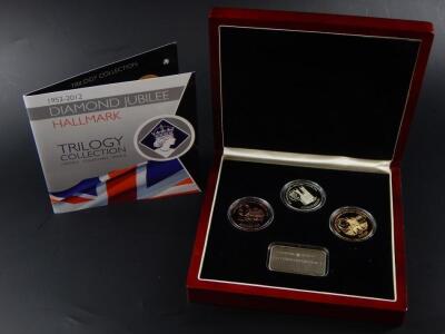 The Diamond Jubilee gold hallmark set