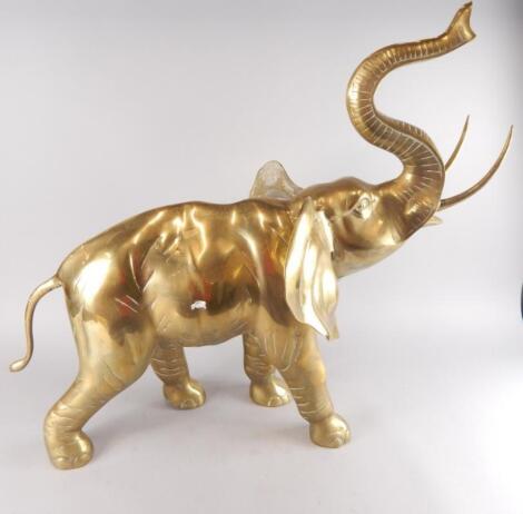 A large brass elephant