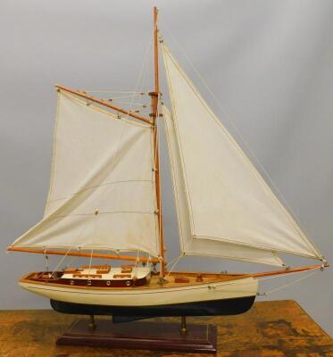 A modern pond yacht or ship's model