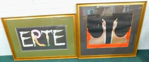 Two framed coloured prints