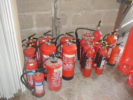 Three water fire extinguishers