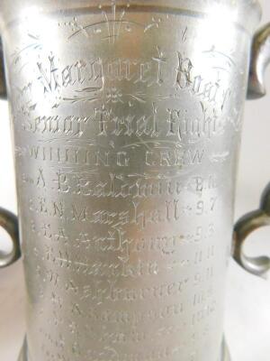 A 19thC pewter loving cup - 2