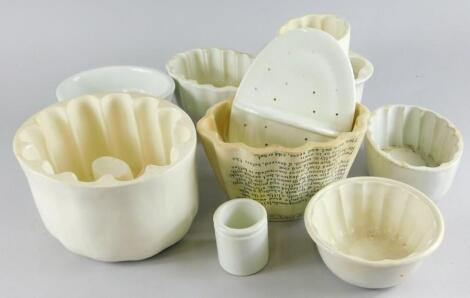 Various early 20thC and later jelly moulds