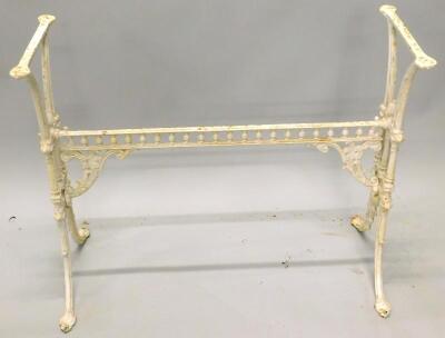 A Victorian Coalbrookdale style cast iron garden table base