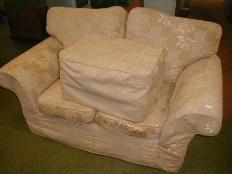 A two seater sofa and pouff£