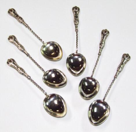 A set of six Edwardian silver teaspoons