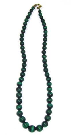 A malachite beaded necklace