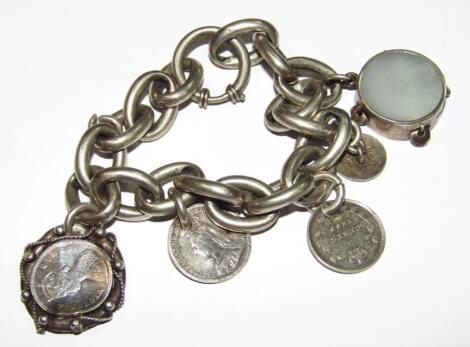 A silver charm bracelet