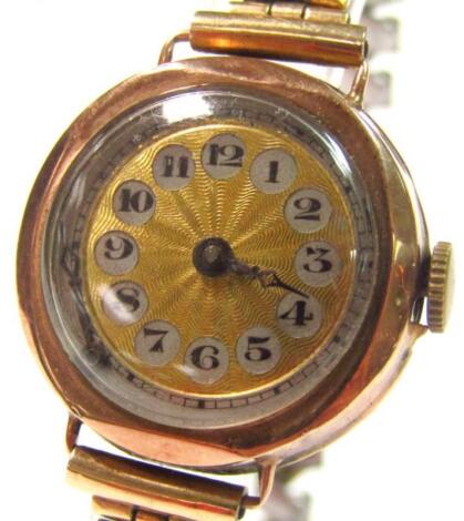 A 1930's 9ct gold watch