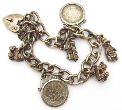 A graduated silver Albert watch chain - 2