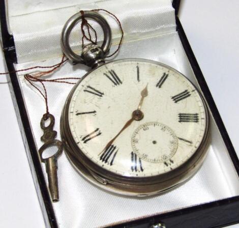 A Victorian silver open faced pocket watch