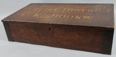 An early 19thC Turriff District Aberdeenshire stained pine CR books and deeds box