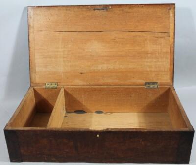 An early 19thC Turriff District Aberdeenshire stained pine CR books and deeds box - 2