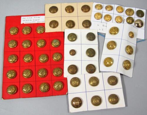 Various brass military buttons