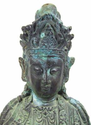 An 18thC style bronze finish oriental figure - 5