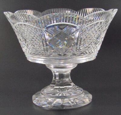 A 20thC Waterford heavy cut crystal footed bowl