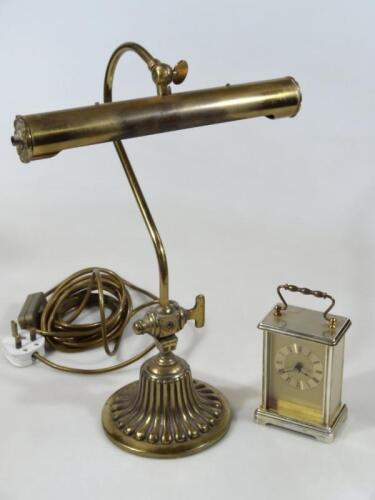 A mid-20thC brass club style desk light