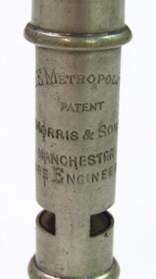An early 20thC Metropolitan patent policeman's whistle - 2
