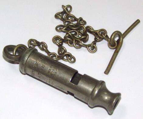 An early 20thC Metropolitan policeman's whistle