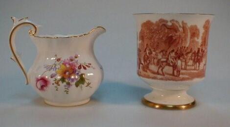 A Royal Crown Derby Derby Posies milk jug together with a Coalport limited edition vase