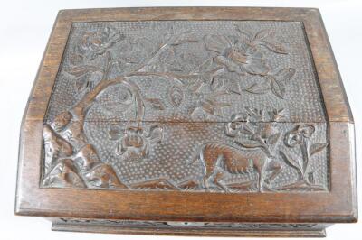 A 19thC oak bible box - 4