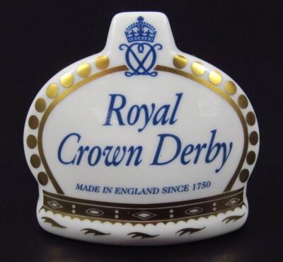 A Royal Crown Derby 10th Anniversary 1994-2004 Crown paperweight ornament
