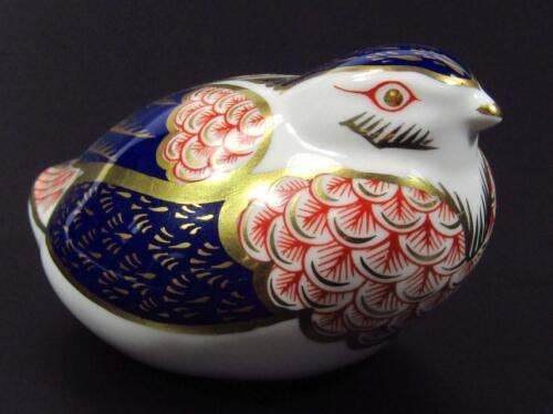 A Royal Crown Derby quail paperweight ornament