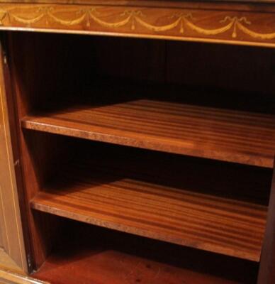 A late 19thC Sheraton revival mahogany and inlaid side cabinet - 2