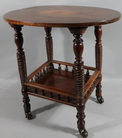 An Edwardian mahogany side table