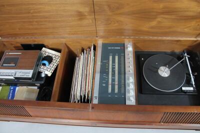 A mid-20thC retro teak cased HMV radiogram - 2