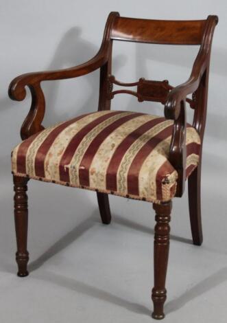 A 19thC mahogany carver chair