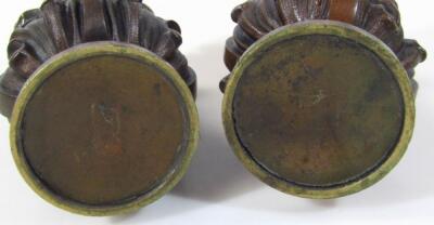 A pair of bronze finish floral vases - 4