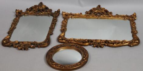 Two decorative 20thC rococo design mirrors