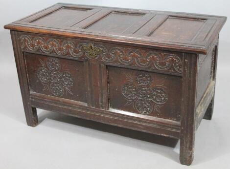 A 17thC oak coffer