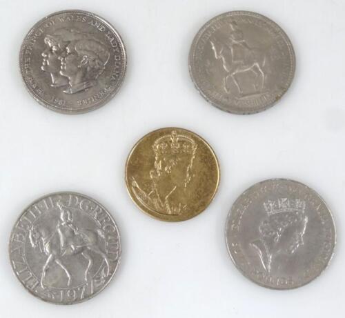 Five commemorative coins.