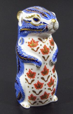 A Royal Crown Derby otter paperweight ornament