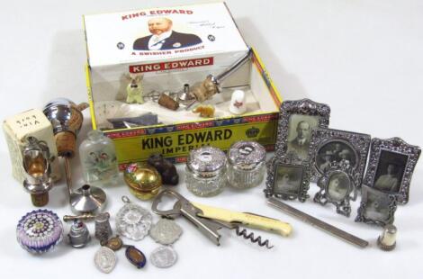 Various miniature silver table items