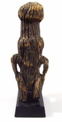 A 19thC Coastal Seak Garamut drum end - 2